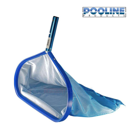 Pooline Pool Blue Leaf Rake 11065 from Discount Pool Mart DPM for efficient pool cleaning with a fine mesh net.