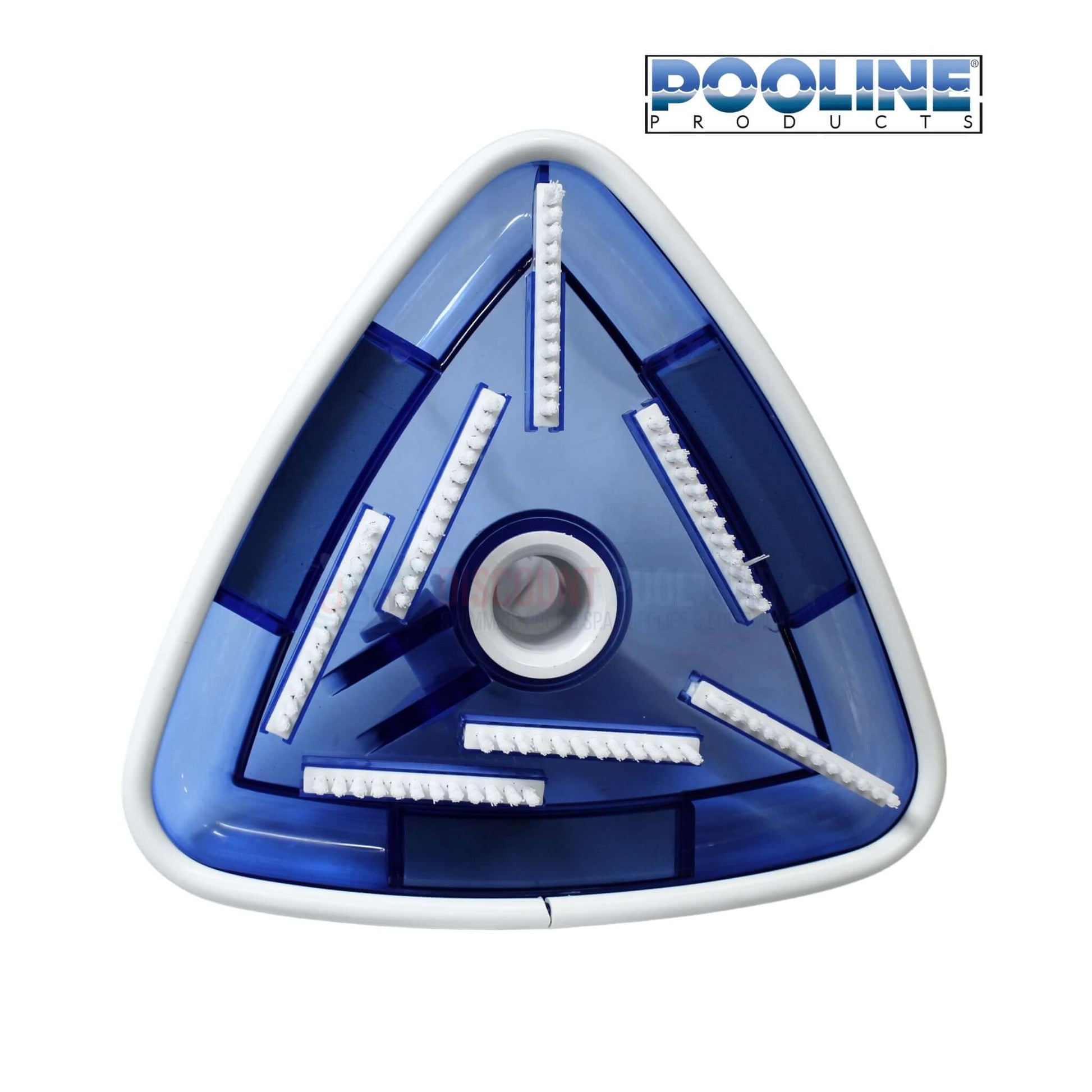 Pooline Swimming Pool Brush Vacuum 11052 in triangular shape, effective for cleaning hard-to-reach corners. Buy at Discount Pool Mart DPM.