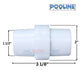 Pooline Male to Male Hose Connector 1.5" dimensions, 3 1/8" x 2" x 1 1/2" for Discount Pool Mart DPM.