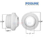 Pooline Hydrostream Jet 11211A with dimensions, 1.5" thread, and 1" opening from Discount Pool Mart (DPM).