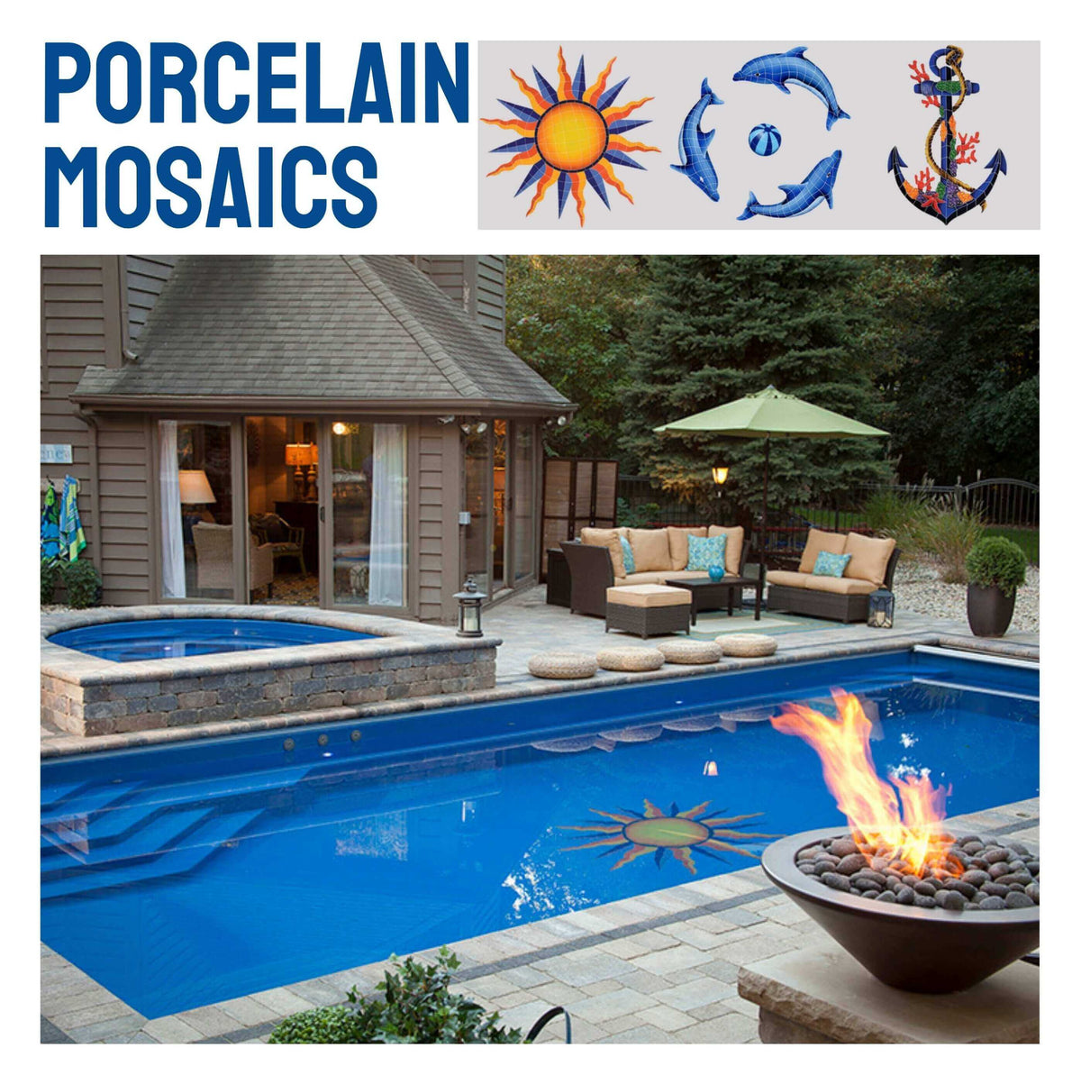 Artistry in Mosaics Pool Tile Products | Glass, Blends, Porcelain