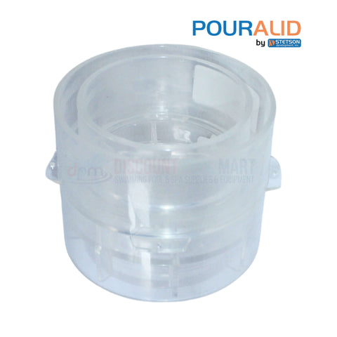 Pour-A-Lid Round Masonry Drain Cover 4" Clear DPM DC401CLEAR - Secure, Durable Design for Deck Drains