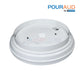 Pour-A-Lid Round Skimmer Cover 10" in White from Discount Pool Mart DPM for seamless pool deck integration.