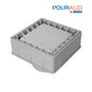 Pour-A-Lid Square Masonry Surface Deck Drain Cover | Gray | 6" | DC601GRAY
