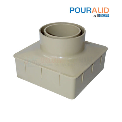 Pour-A-Lid Square Masonry Surface Deck Drain Cover | Tan | 6" | DC601TAN