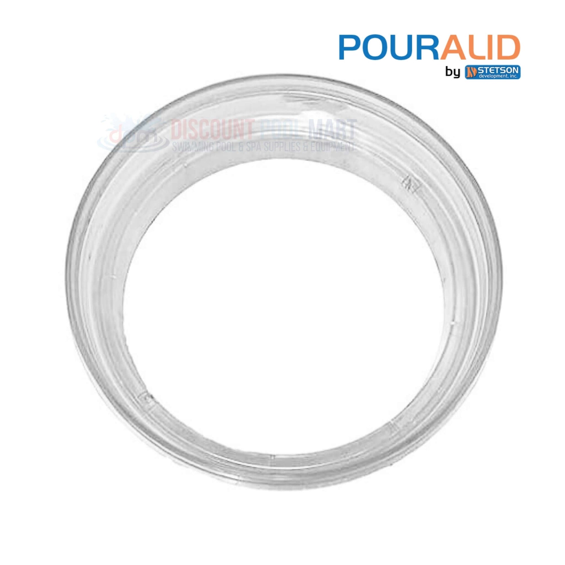 Pour-A-Lid Round Clear Swimming Pool Skimmer Cover 10" by Discount Pool Mart, innovative design for masonry decks.