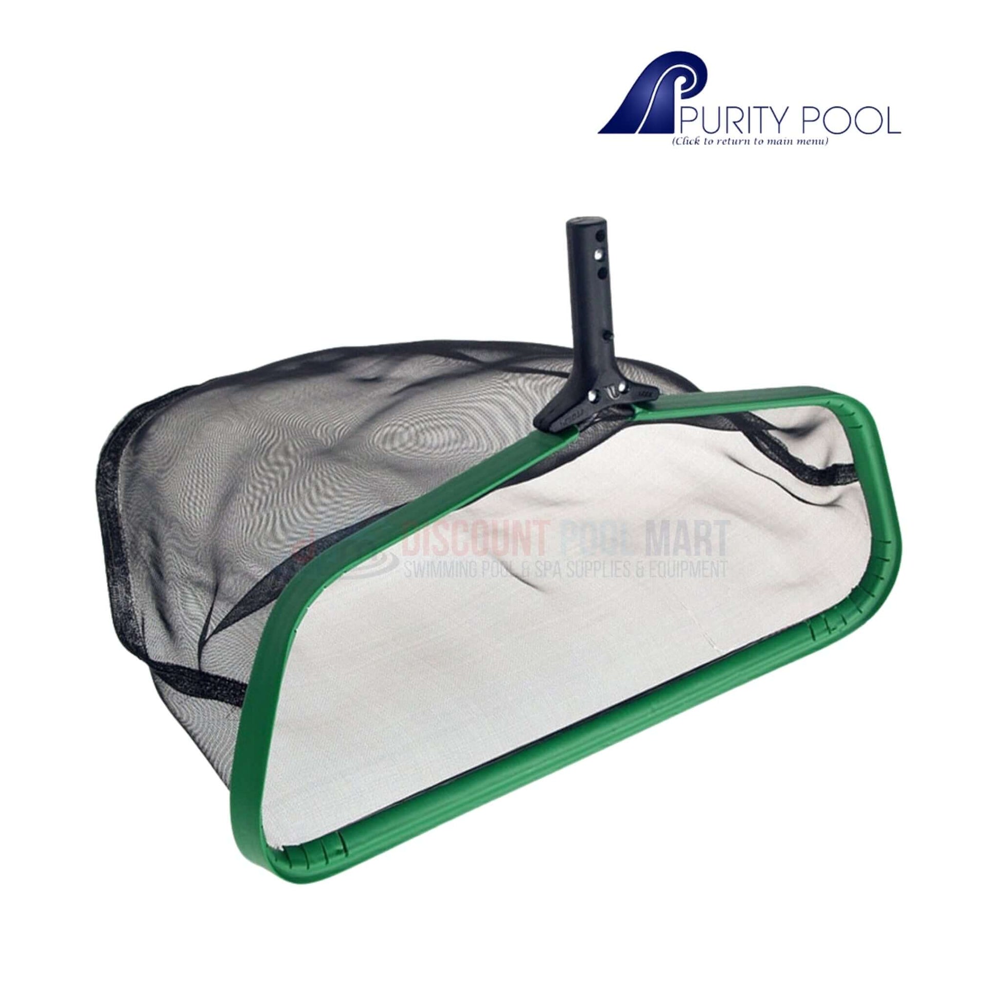 Purity Pool 24" Gator Tuff Duty Leaf Rake by Discount Pool Mart DPM, heavy-duty for efficient pool cleaning.