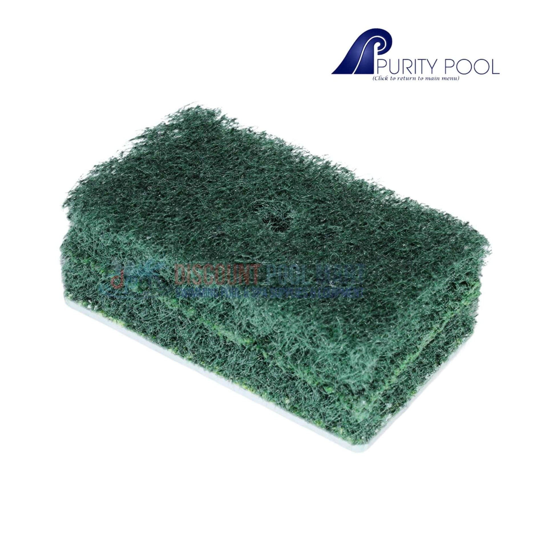 Purity Pool Jumbo Tile Coarse Scrubber Pad for pool cleaning, 3.5"x5.5", green color, heavy-duty at Discount Pool Mart DPM.