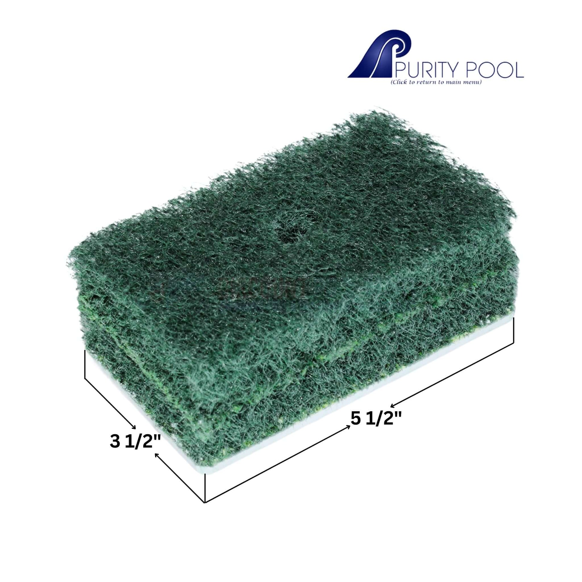 Purity Pool Jumbo Tile Coarse Scrubber Pad 3 1/2" x 5 1/2" green for heavy-duty pool cleaning - Discount Pool Mart DPM