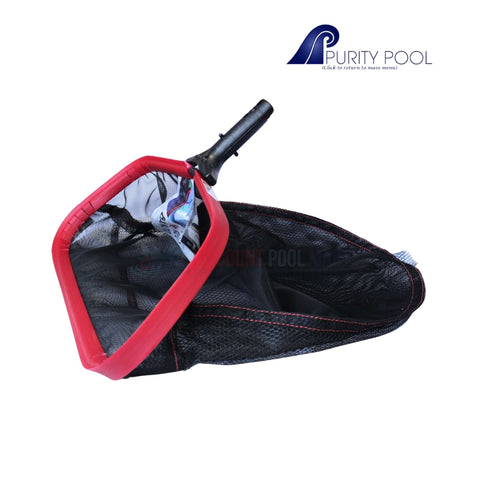 Purity Pool Red Baron 20" Professional Leaf Rake with Rag Bag design for efficient pool cleaning at Discount Pool Mart DPM.