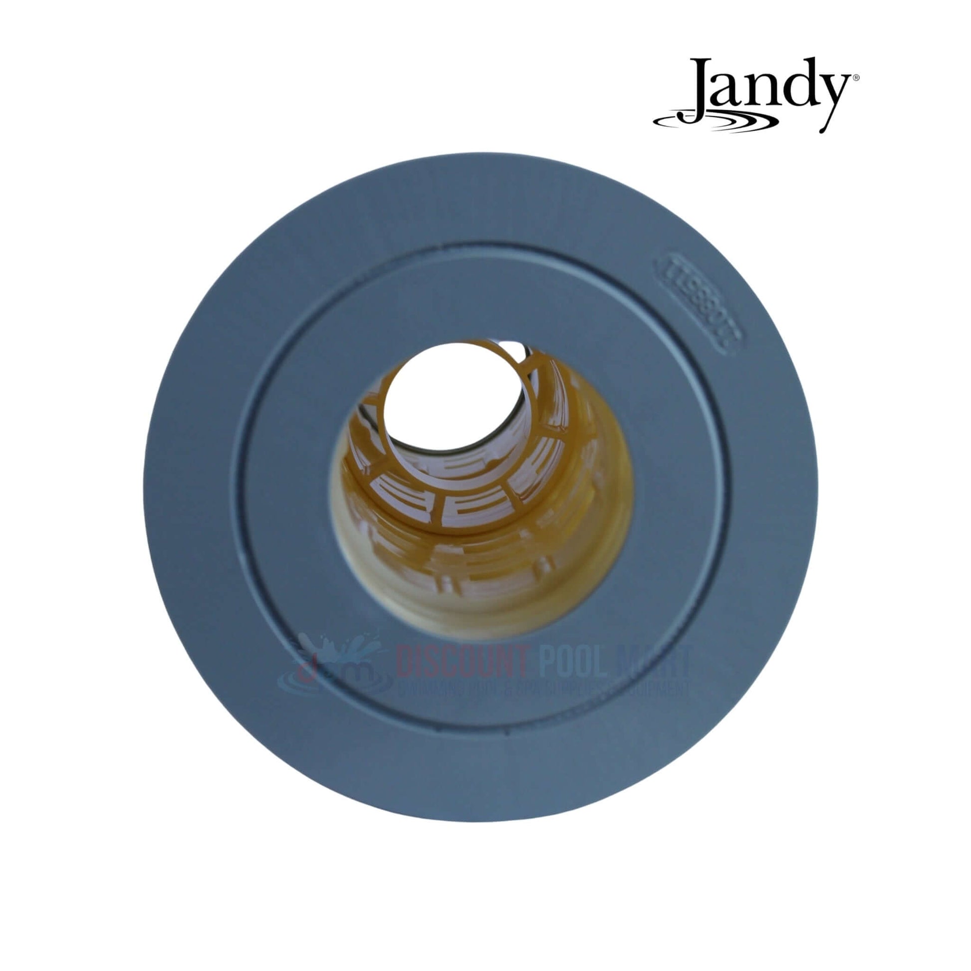 R0462200 | Jandy CS100 Filter Cartridge from Discount Pool Mart. Top view of the filter with gray exterior and yellow media.