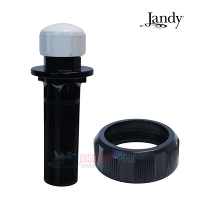 R0488300 | Jandy JS Series Filter Drain Screen, black assembly with white cap, perfect for pool maintenance from Discount Pool Mart.