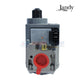 Jandy R0494500 | Gas Valve for Legacy Heater LRZE, side angle view highlighting valve connections and red outlet. Discount Pool Mart.