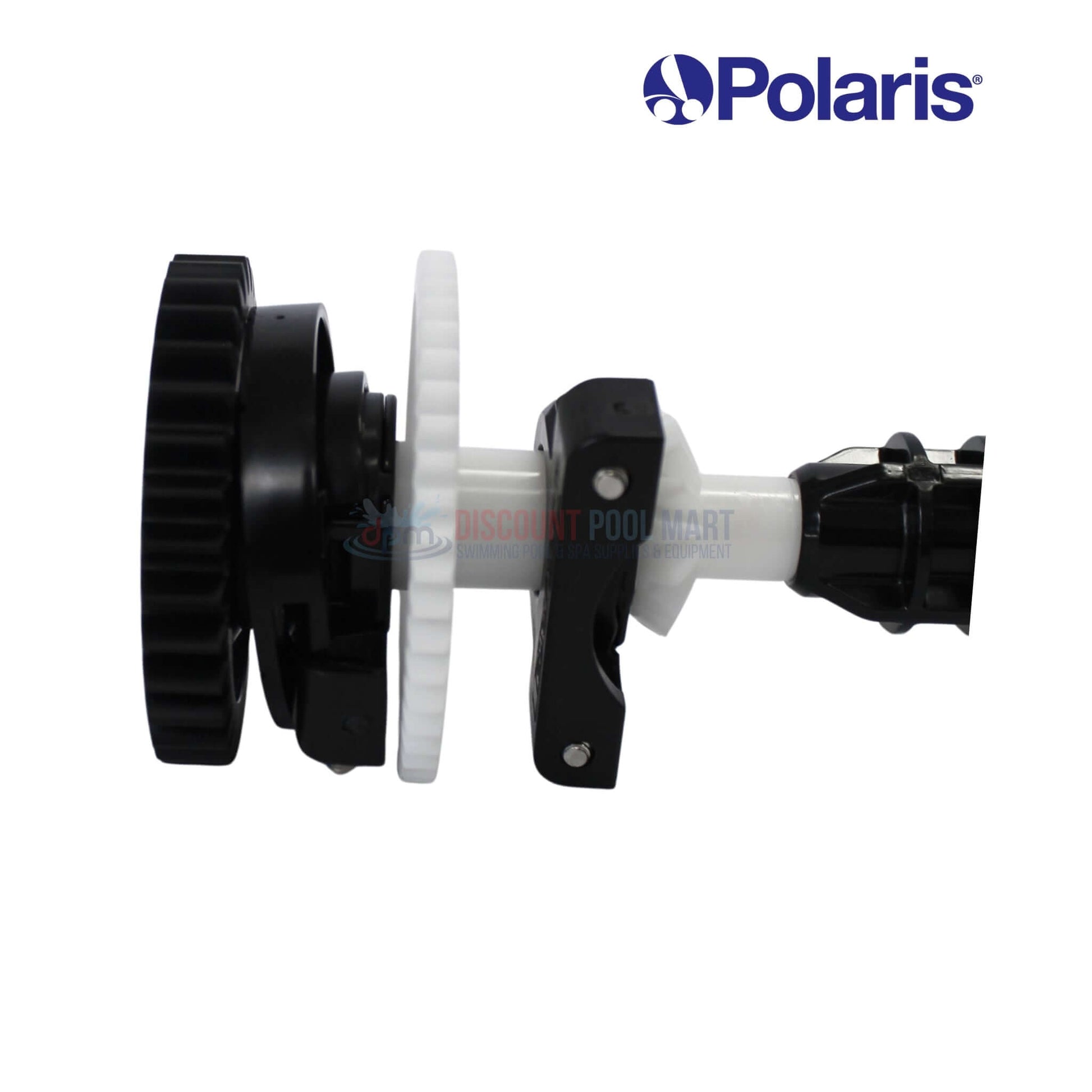 R0837500 | Polaris Quarttro Sport/P40 Drive Shaft Assembly showing black and white gears, designed for pool cleaners from Discount Pool Mart.
