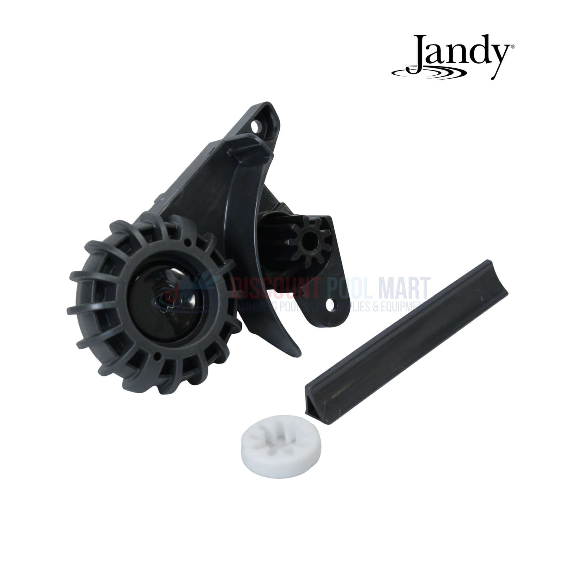 R0838400 | Polaris Quattro Sport & P40 Right Brush Gearbox from Discount Pool Mart, showing black plastic gear design and parts.