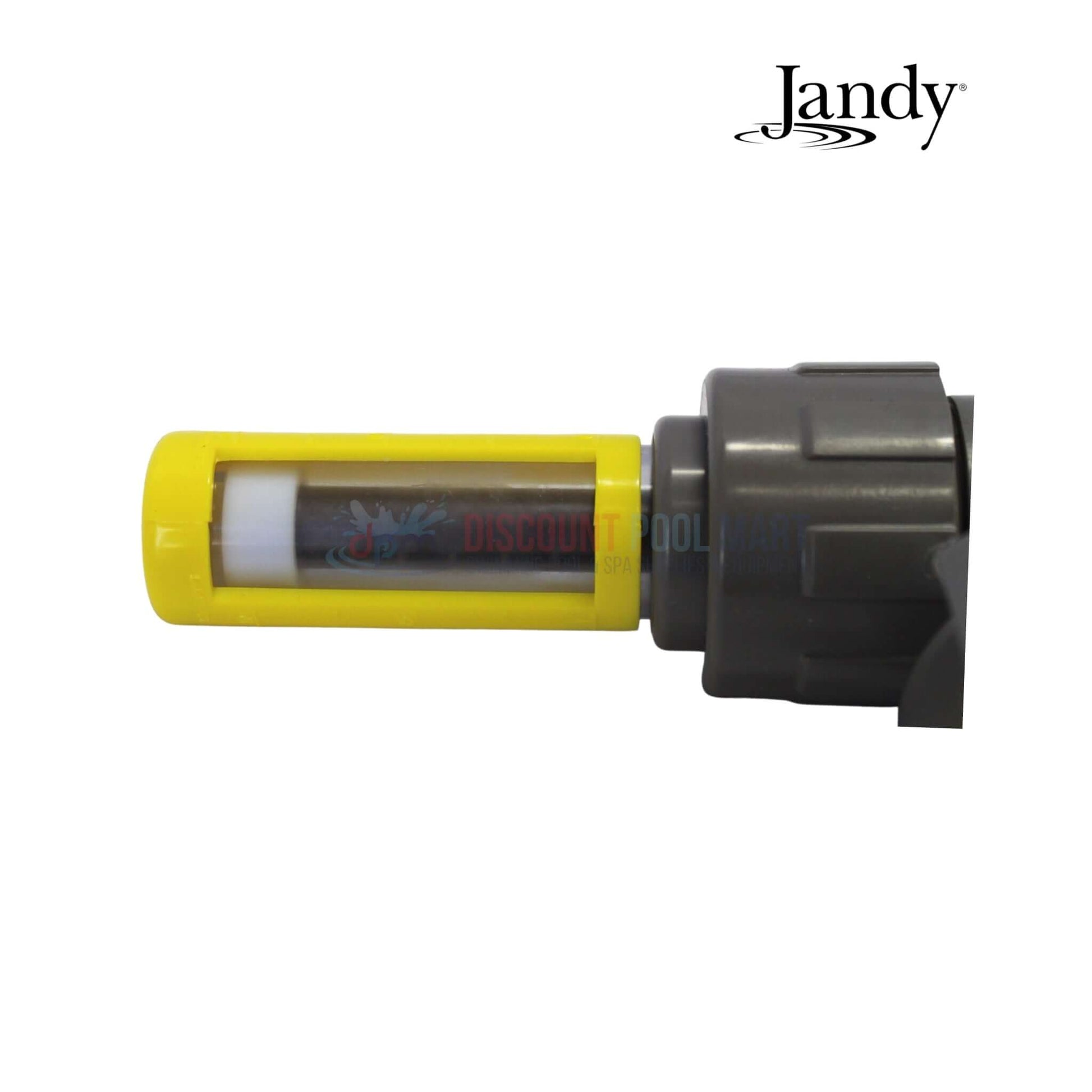 R0966600 | Jandy TruChlor Valve & Flow Indicator with yellow flow chamber, showcasing pool supplies from Discount Pool Mart.