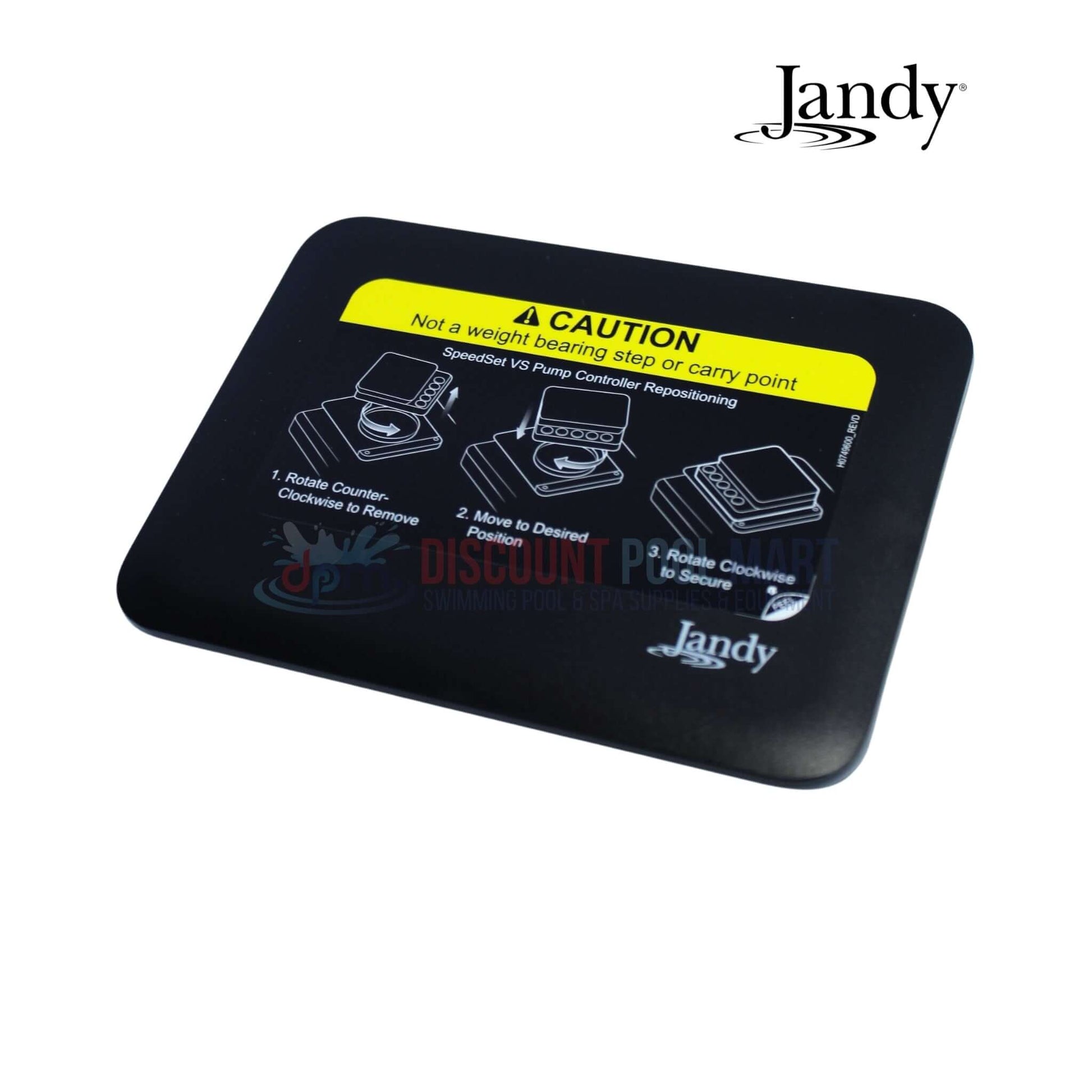 Caution label on R0983200 | Jandy SpeedSet Controller Lid Replacement for safe handling and installation instructions.
