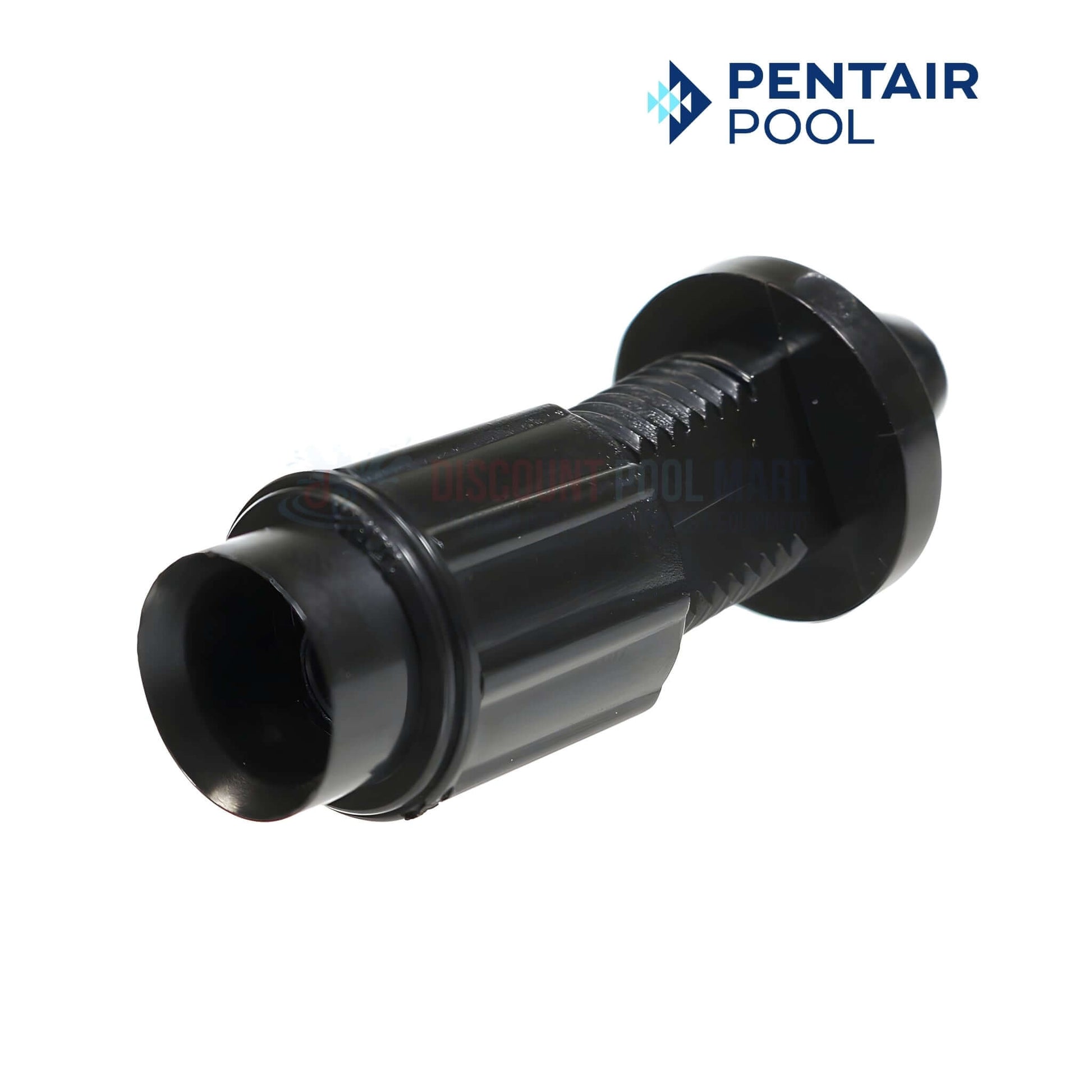 R172032 | Pentair Rainbow Feeder Tube Fitting & Nut shown in black, ideal for secure tubing connections in pool supplies from Discount Pool Mart.