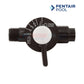 R172060 | Pentair Rainbow Feeder 1/4" NPT Control Valve from Discount Pool Mart, showing dial and connections for chemical feed.
