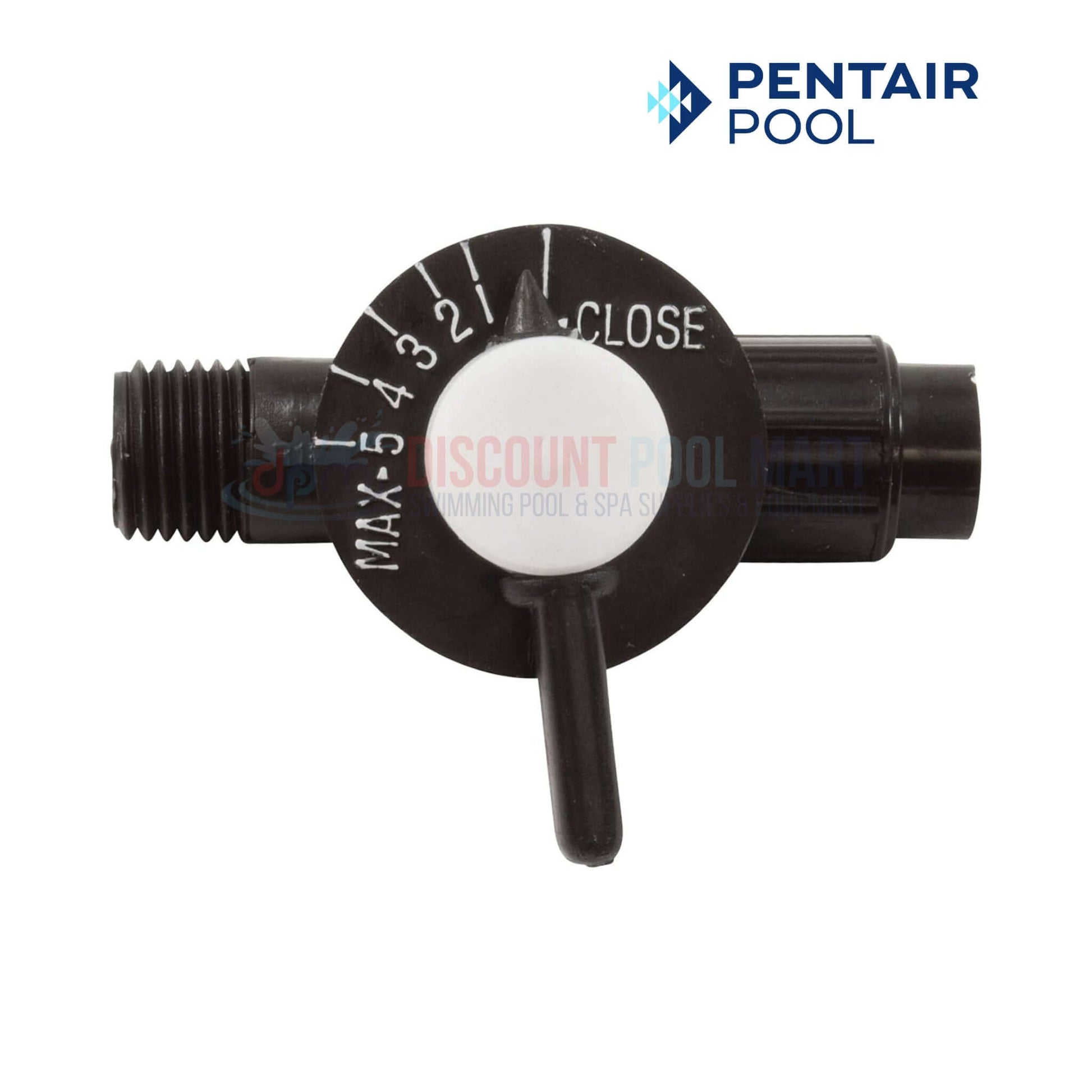 R172060 | Pentair Rainbow Feeder 1/4" NPT Control Valve from Discount Pool Mart, showing dial and connections for chemical feed.