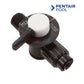 R172060 | Pentair Rainbow Feeder 1/4" NPT Control Valve, black valve with white handle, for pool chemical regulation, from Discount Pool Mart.