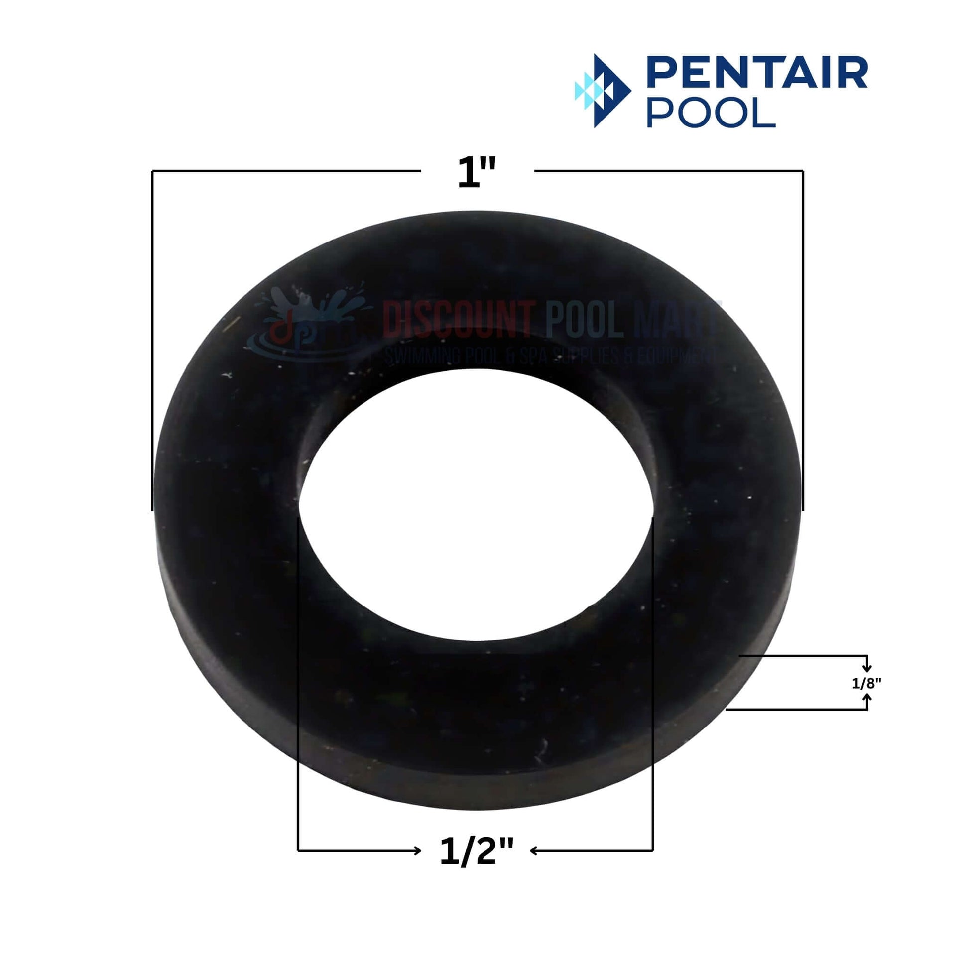 R172263 | Pentair Rainbow 300-29X Saddle Gasket, black rubber gasket with measurements, pool supplies from Discount Pool Mart.