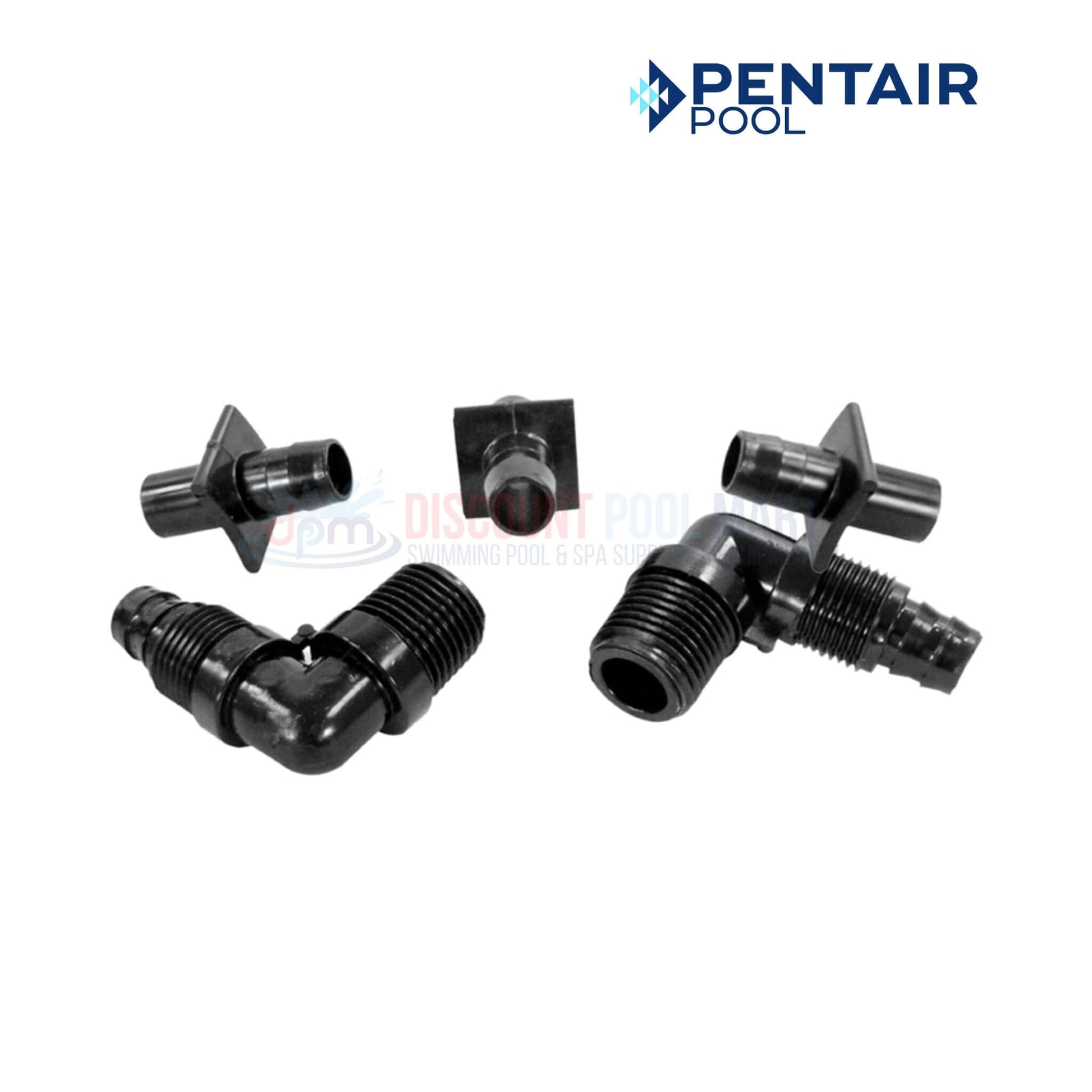 R172275 | Pentair 300-29X Feeder Hardware Kit Parts Bag components including black fittings and connectors from Discount Pool Mart.