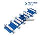 R201286 | Pentair ProVac 22" Vacuum Head in blue with white rollers, ideal for pool maintenance by Discount Pool Mart.