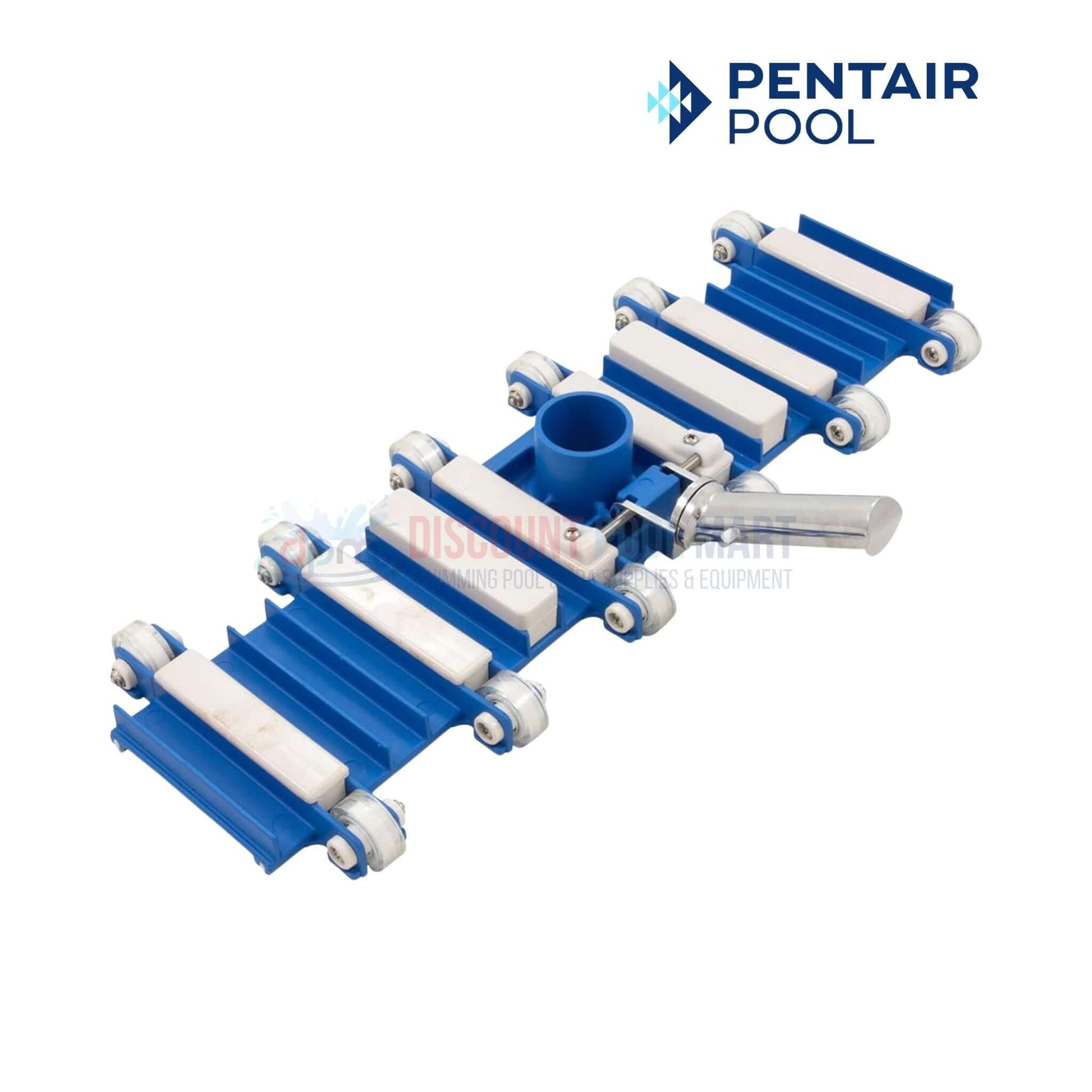 R201286 | Pentair ProVac 22" Vacuum Head in blue with white rollers, ideal for pool maintenance by Discount Pool Mart.