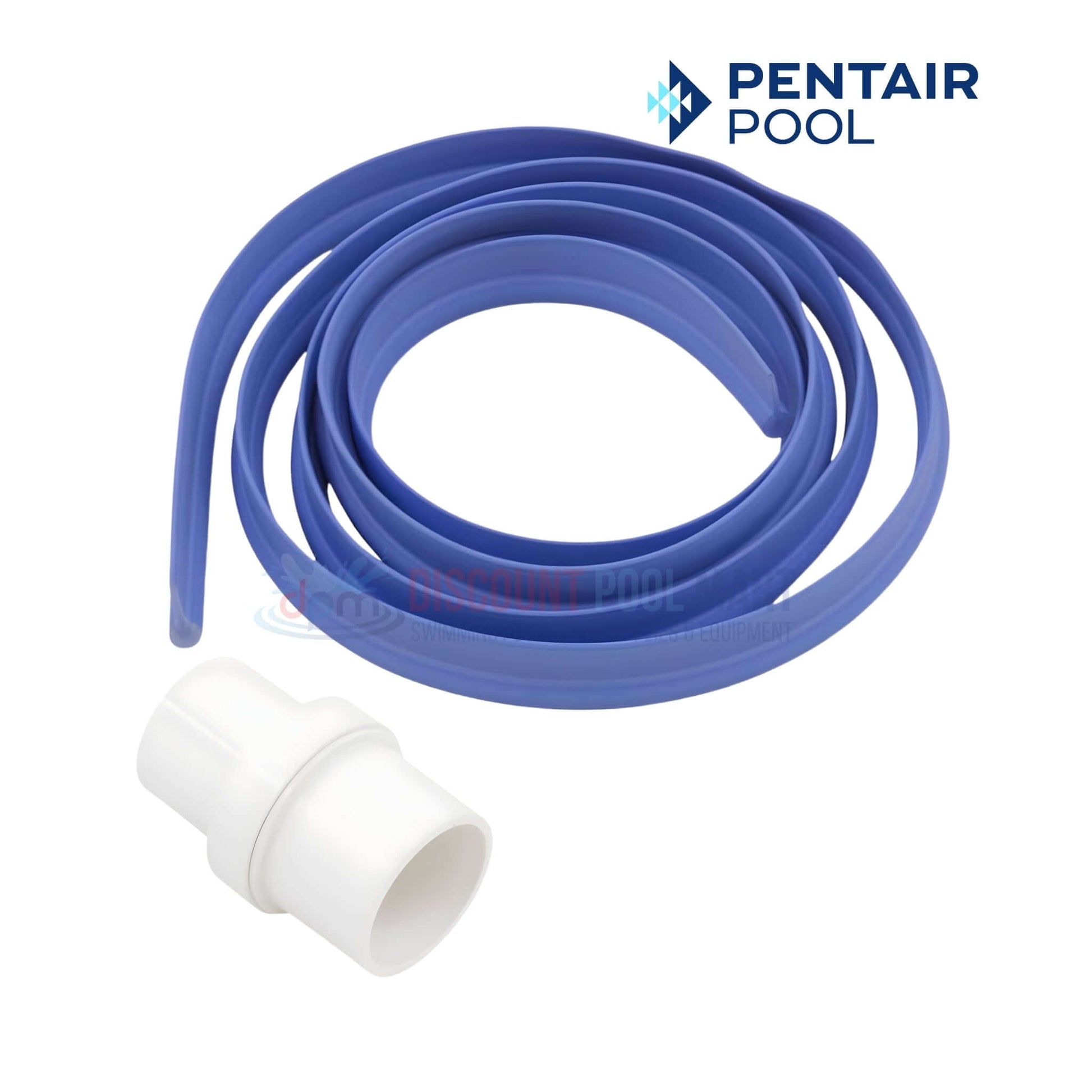 R201286 | Pentair ProVac 22" Vacuum Head and hose from Discount Pool Mart, showing flexible blue vacuum hose and white connector.