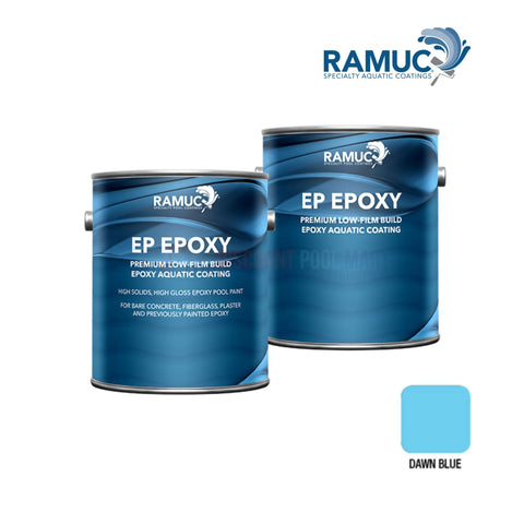 RAMUC EP Epoxy Pool Paint in Dawn Blue, premium low-film coating for durability and gloss, from Discount Pool Mart DPM.