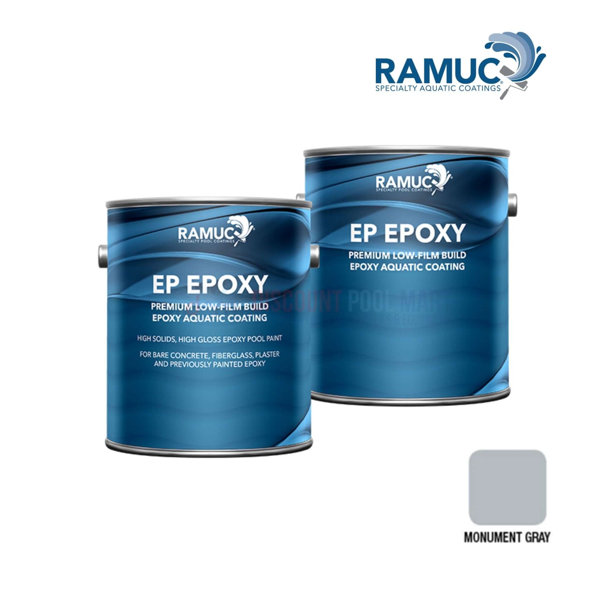 RAMUC EP Epoxy Pool Paint 1.25 Gallons in Monument Gray for swimming pools at Discount Pool Mart DPM.
