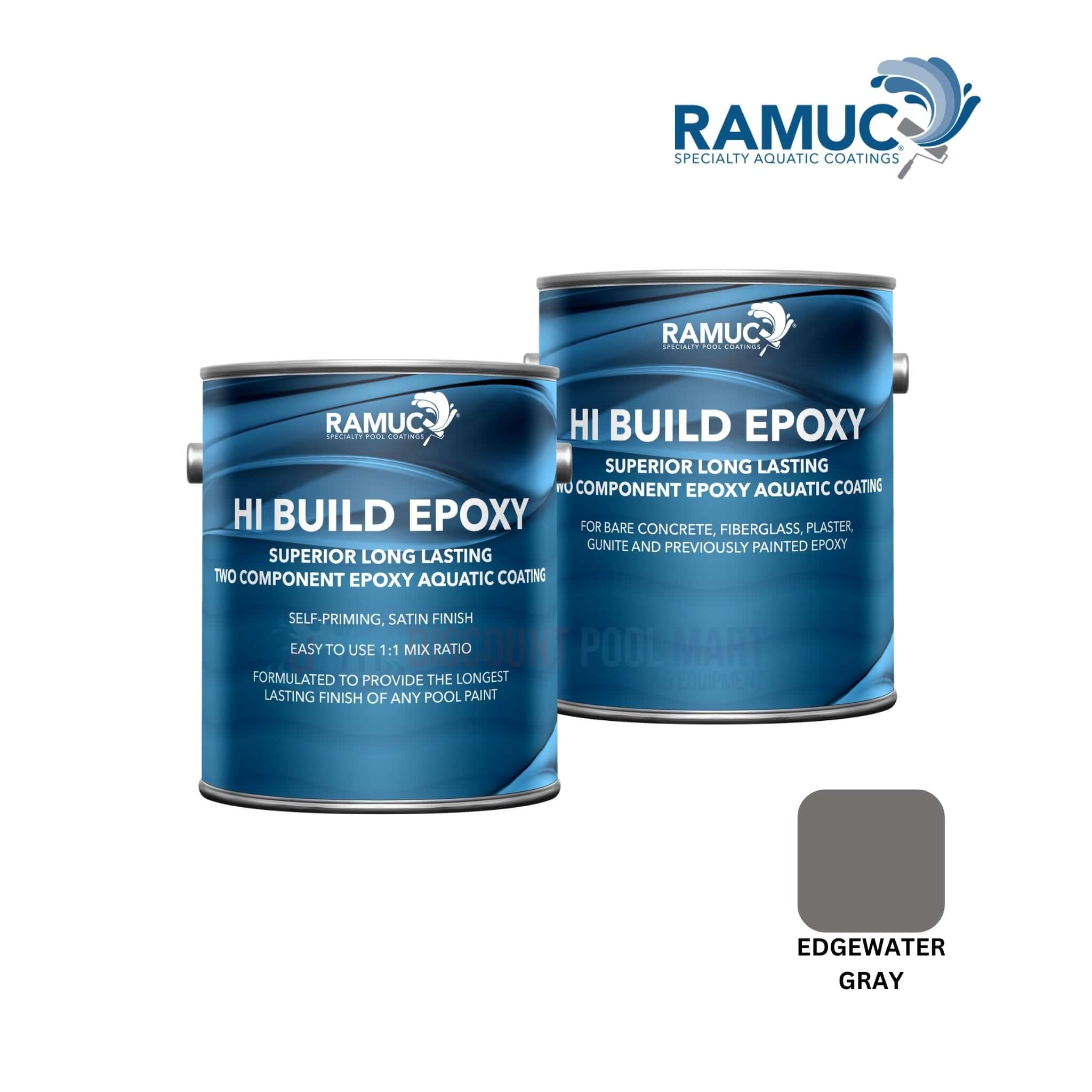 Ramuc Hi-Build Epoxy Premium Pool Paint | 2 Gallons | Edgewater Gray