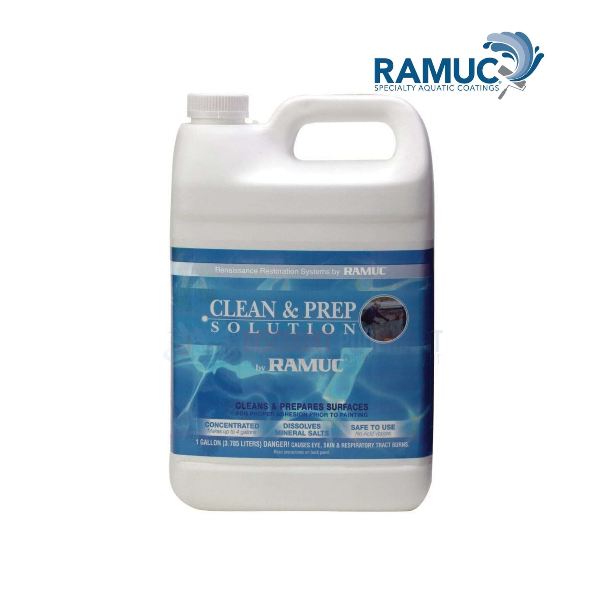 Ramuc Clean & Prep Solution 1 Gallon - 9306000001 from Discount Pool Mart DPM, for effective surface preparation.
