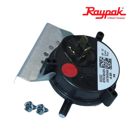 Raypak Air Pressure Kit for Avia Heaters, includes switch and screws, SKU 018929F, Discount Pool Mart DPM