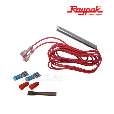 Raypak temperature sensor for Versa heaters with red wires and connectors, product SKU 005088B from Discount Pool Mart DPM.