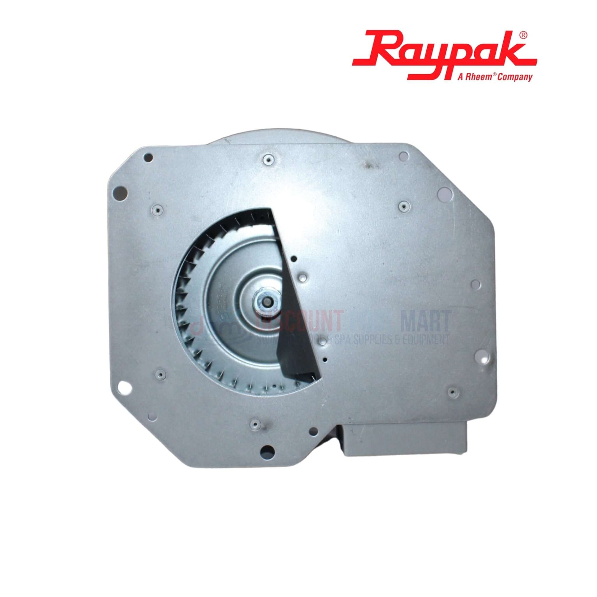 Raypak Combination Air Blower for 407A Low NOx Heaters 010042F at Discount Pool Mart DPM, optimal air flow and combustion efficiency.