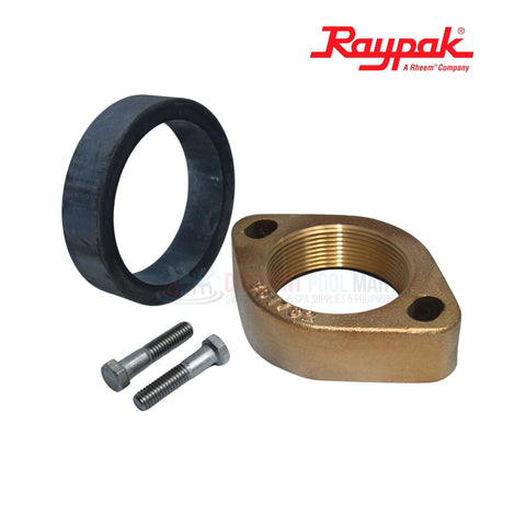 Raypak gas-fired inlet outlet flange kit 1.5"-2" with screws at Discount Pool Mart DPM.