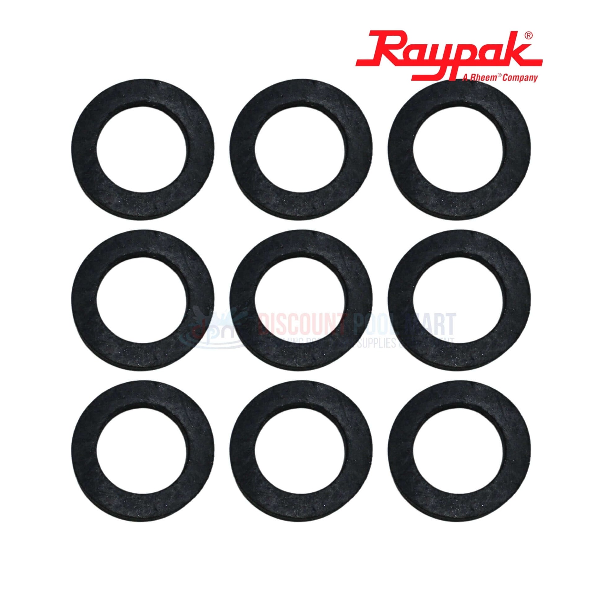 Raypak Header Gasket 3/4" 9 Pack for heaters from Discount Pool Mart, durable and reliable sealing solution.