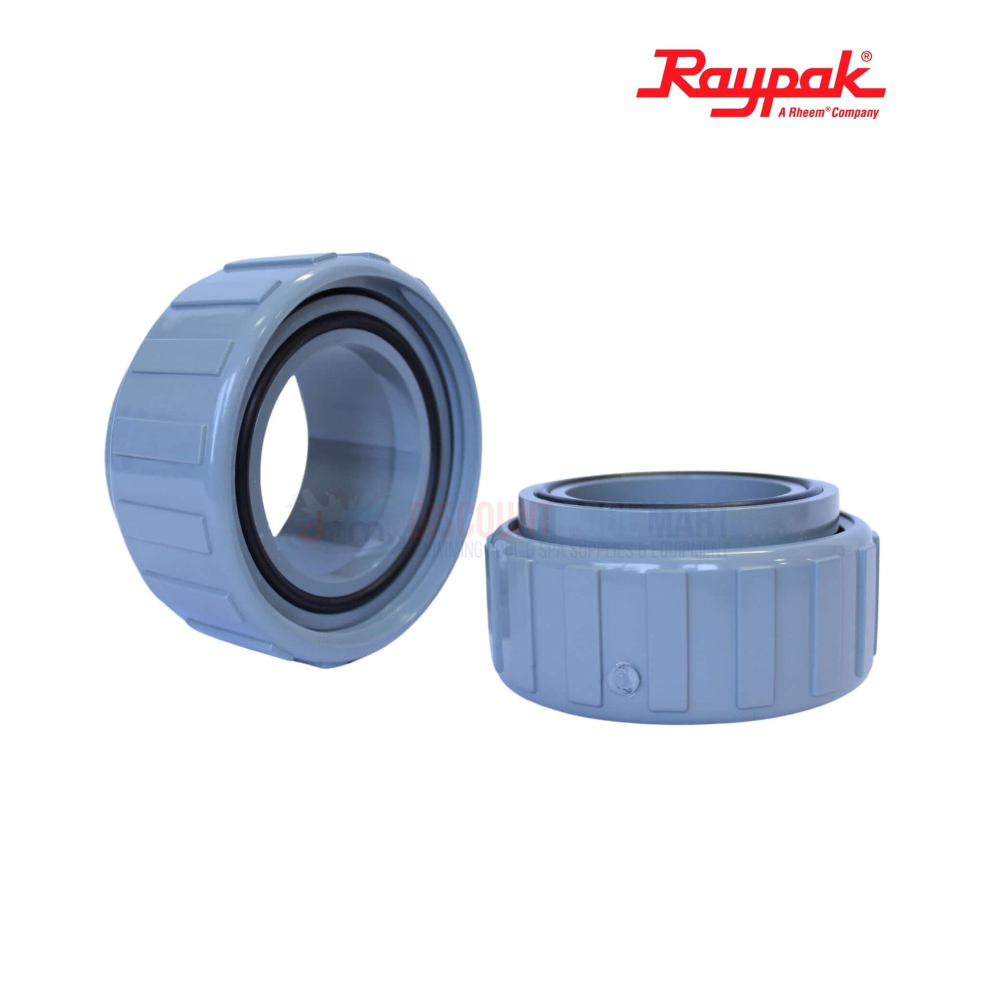 Raypak PVC Connector Union for Heater 2" 2 Pack 006723F from Discount Pool Mart DPM, durable and leak-free.