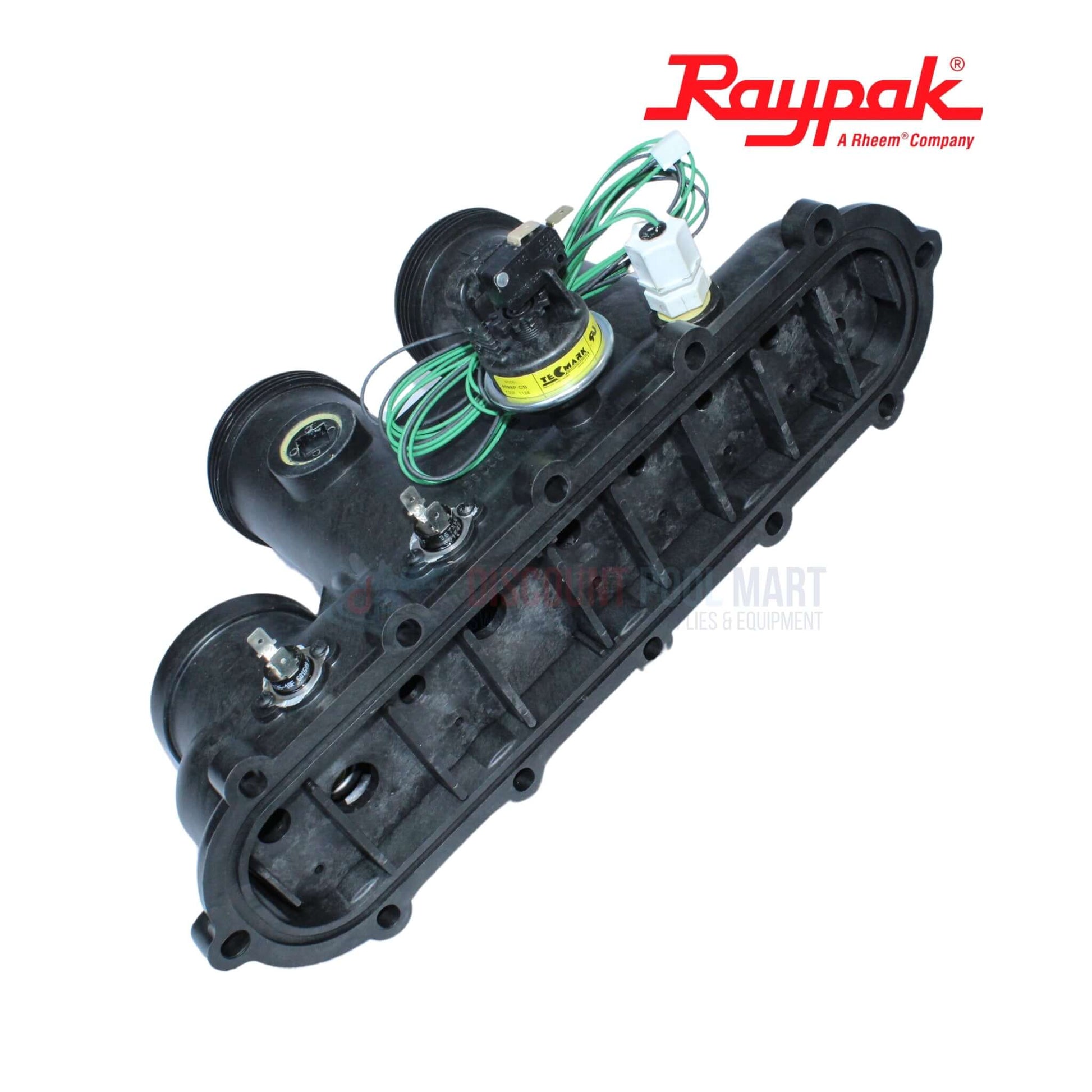 Raypak Protek Shield Inlet Outlet Header Assembly 017959F for heaters at Discount Pool Mart DPM.