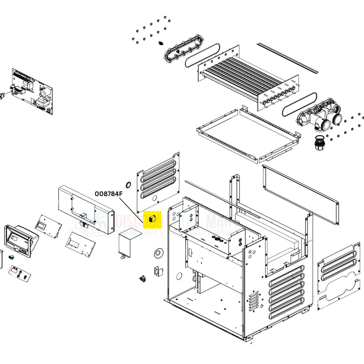 Raypak Relay 008784F for Low Nox Heaters exploded view diagram. Discount Pool Mart DPM offers quality parts.