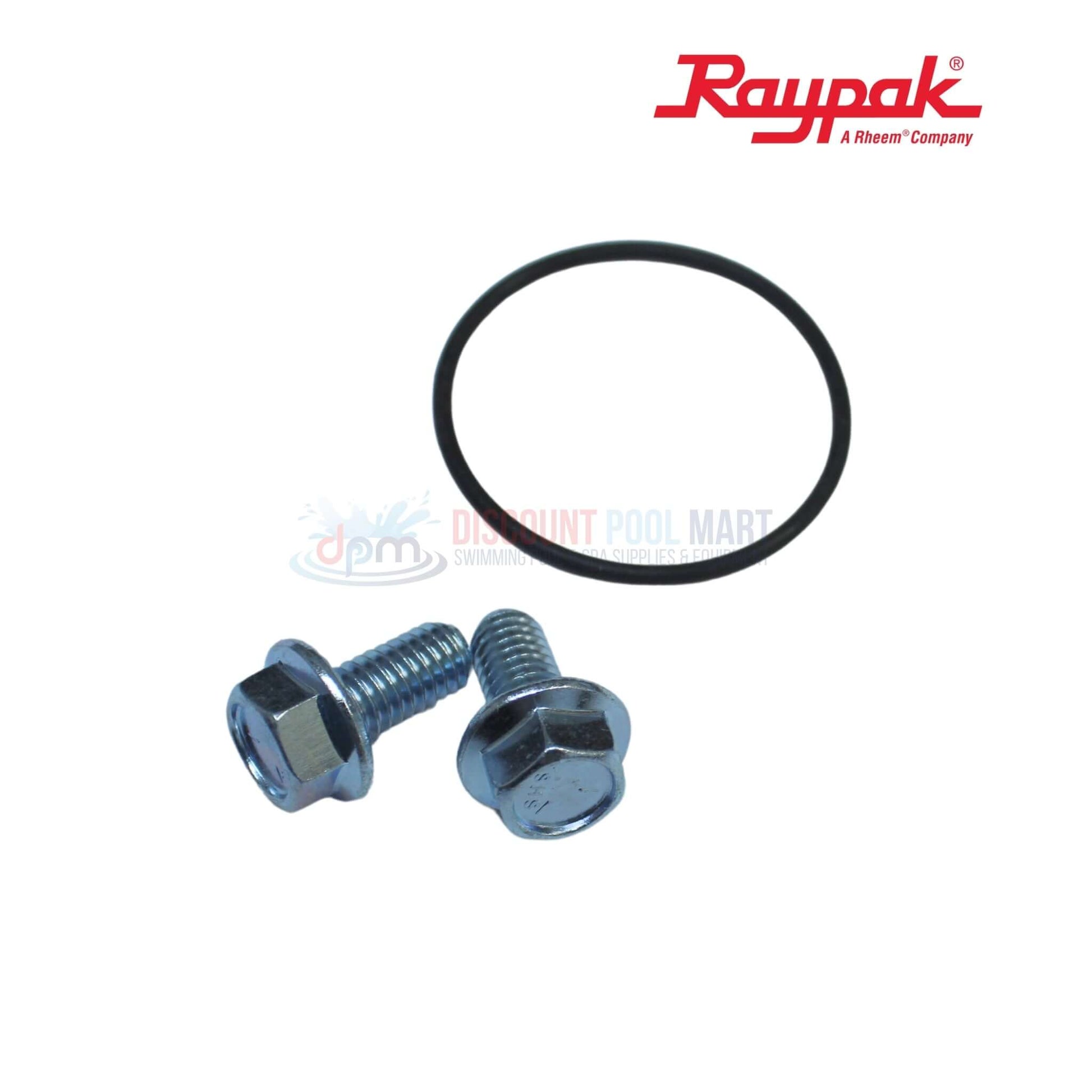 Raypak UG Bypass Assembly Kit 018759F spare parts including bolts and O-ring from Discount Pool Mart DPM.