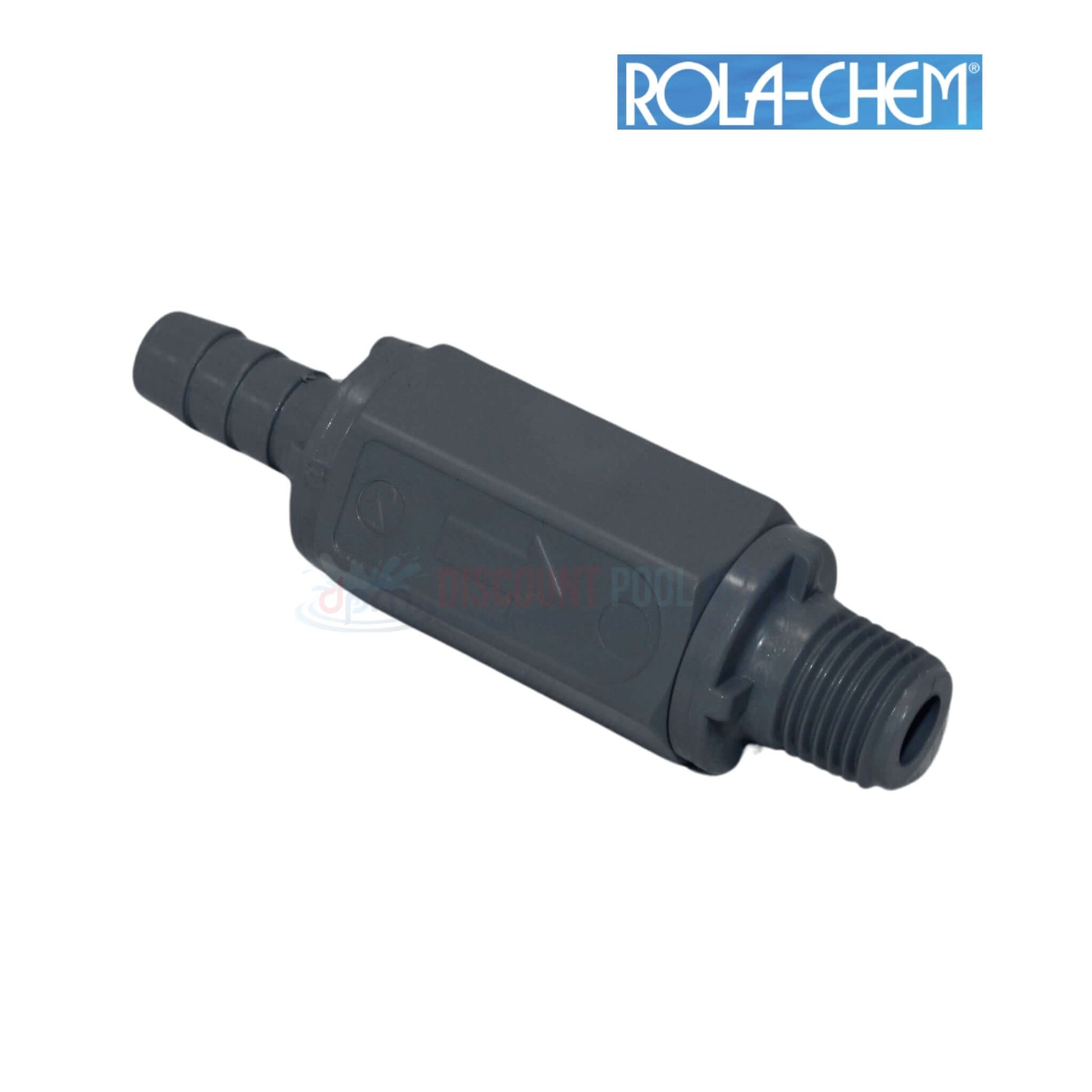 Rola-Chem Check Valve PVC for Peristaltic Pumps, 3/8" x 1/4" valve, available at Discount Pool Mart DPM.