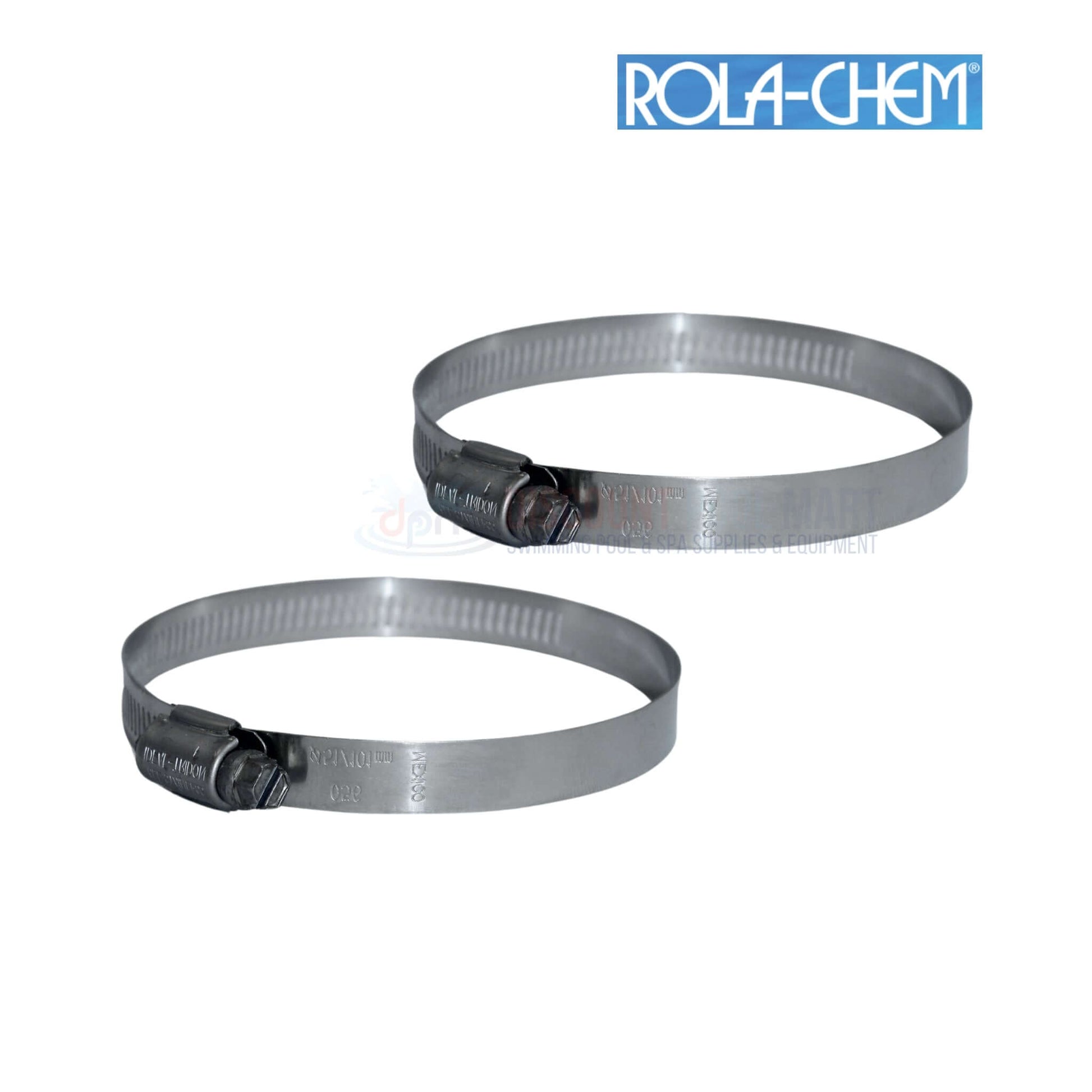 Rola-Chem stainless steel hose clamps for secure plumbing connections at Discount Pool Mart DPM.