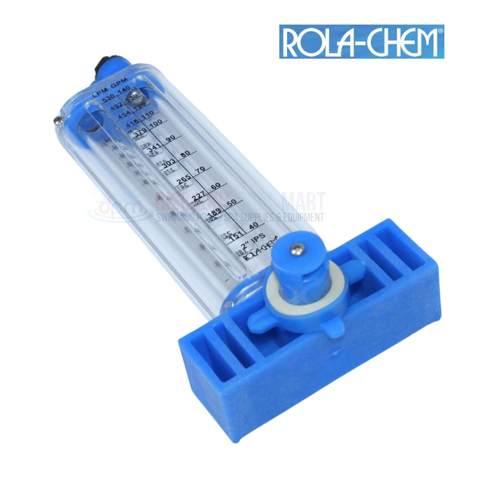 Rola-Chem Vertical Mount Flowmeter 570351V for 40-140 GPM, ideal for pool systems from Discount Pool Mart DPM.