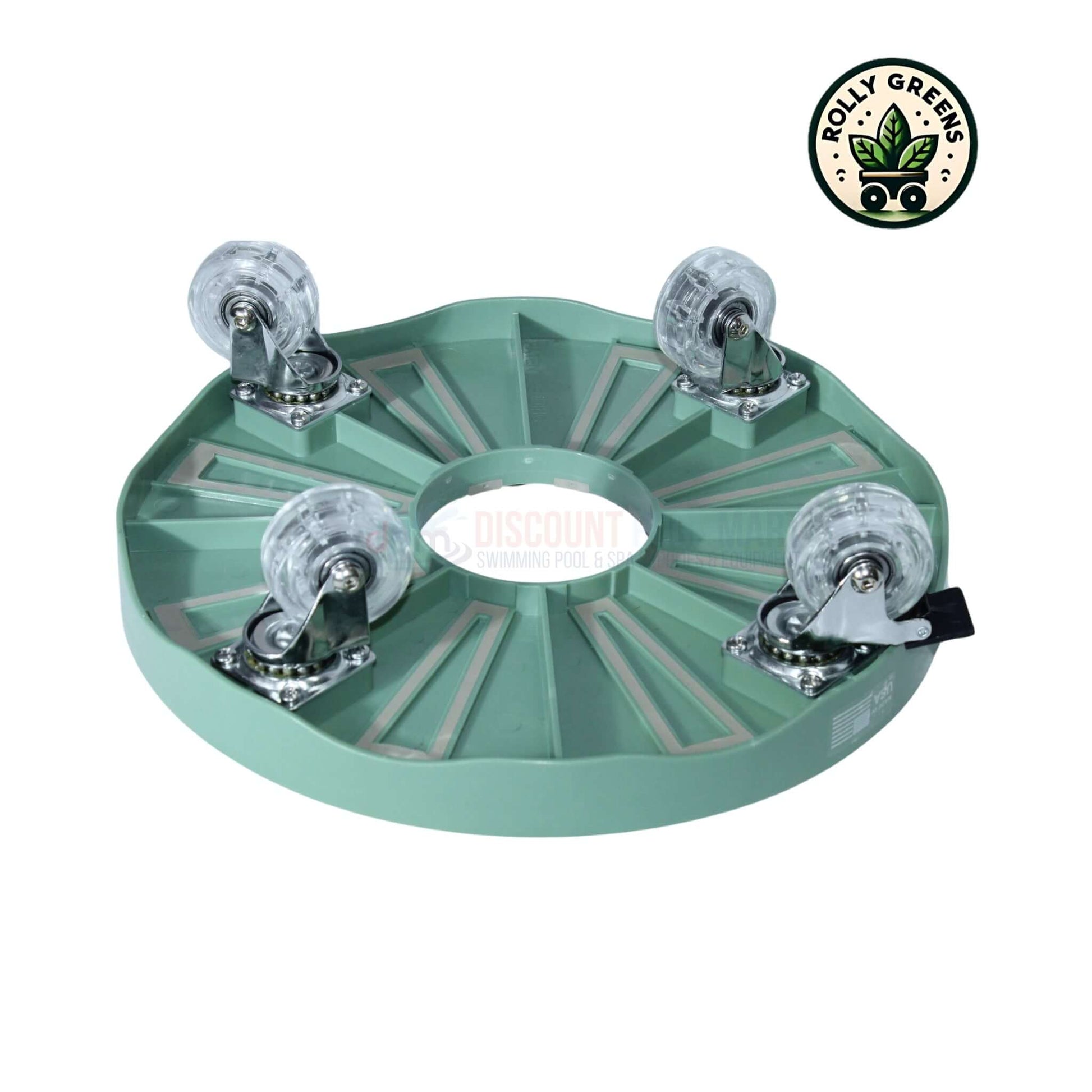 RollyGreens 12-inch Plant Dolly RG-012-101-1 with urethane wheels from Discount Pool Mart DPM for easy plant mobility.