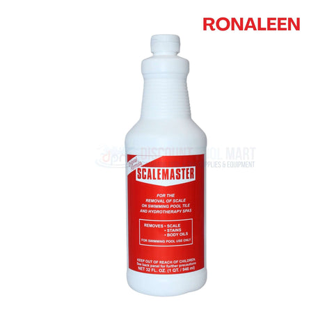 Ronaleen ScaleMaster Pool Scale Remover 32oz from Discount Pool Mart DPM for removing scale, stains, and oils from pools.