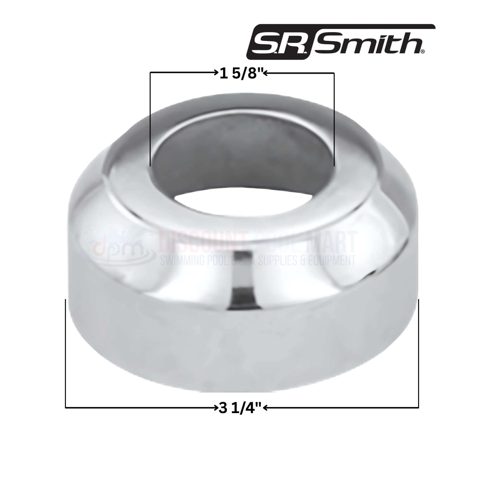 S.R. Smith Round Escutcheon Plate 1 5/8" OD x 3 1/4" for pool fixtures, SKU EP-103 from Discount Pool Mart DPM.