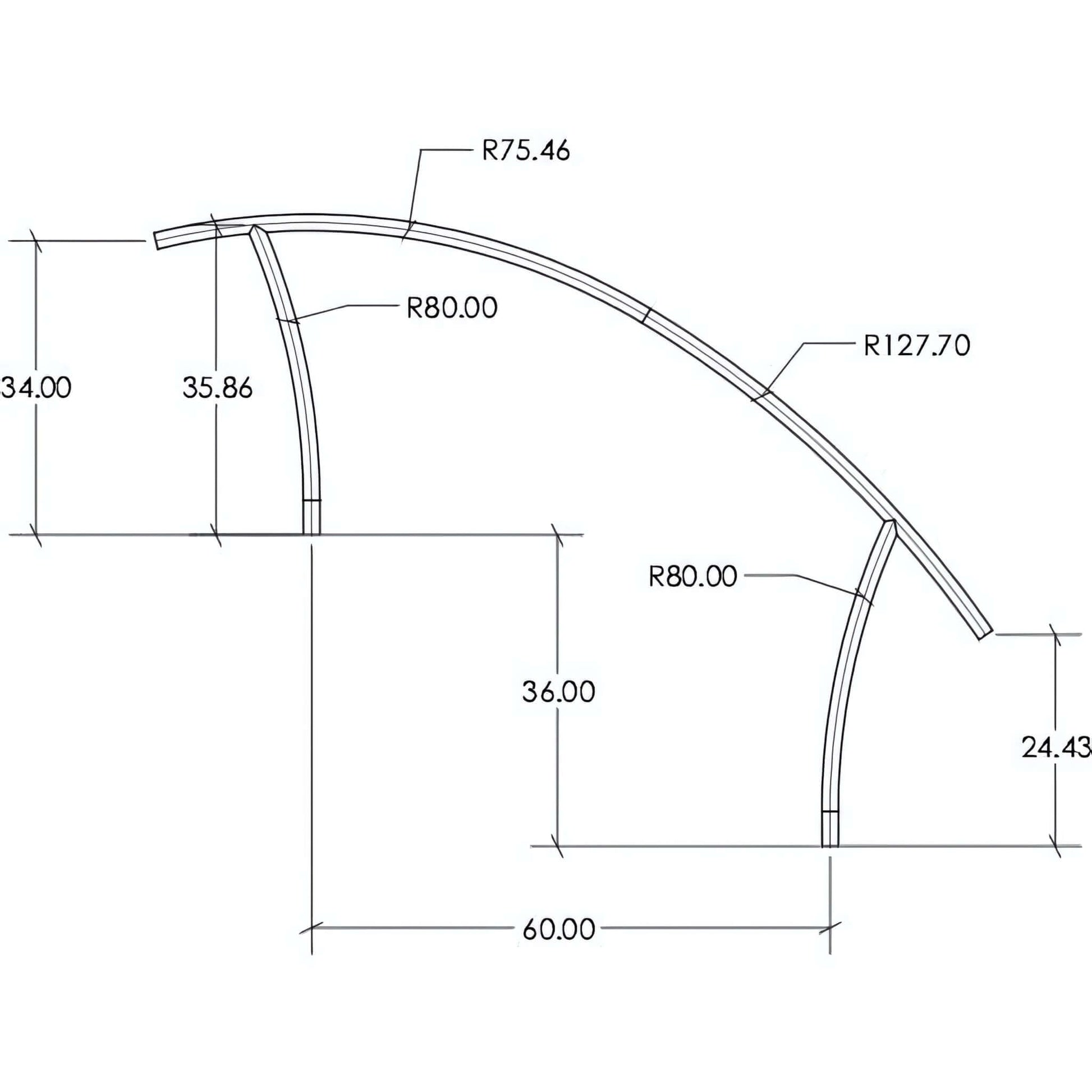 S.R. Smith Artisan Series Stair Rail design drawing with dimensions for ART-1002-MG from Discount Pool Mart DPM.